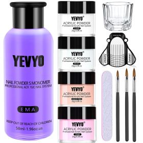 Acrylic Nail Kit, Acrylic Powder and Liquid Set, With Clear, Nude, Pink, White Nail Powder and Monomer