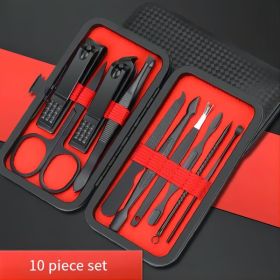 10-Piece Black Nail Clippers Kit with Travel Case â€“ Professional Cuticle Nippers & Clippers, Complete Grooming Set for Home & Travel
