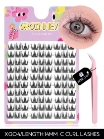 GROINNEYA Lash Clusters K Pop Liz Pick DIY Lashes Kit Volume Individual Lashes Volume & Natural Look Natural Eyelash Extension (Color: Cat Styles)