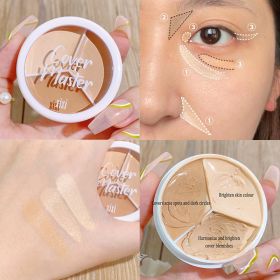 3-color Concealer Palette Moisturizing Cover Dark Circles And Acne Marks Natural Makeup Contouring Cream Shadow Cosmetics (Color: 01 Xixi)